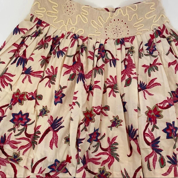 Anthropologie Viola Floral Eyelet Palmetto A-line Skirt Size 2 - Picture 3 of 6